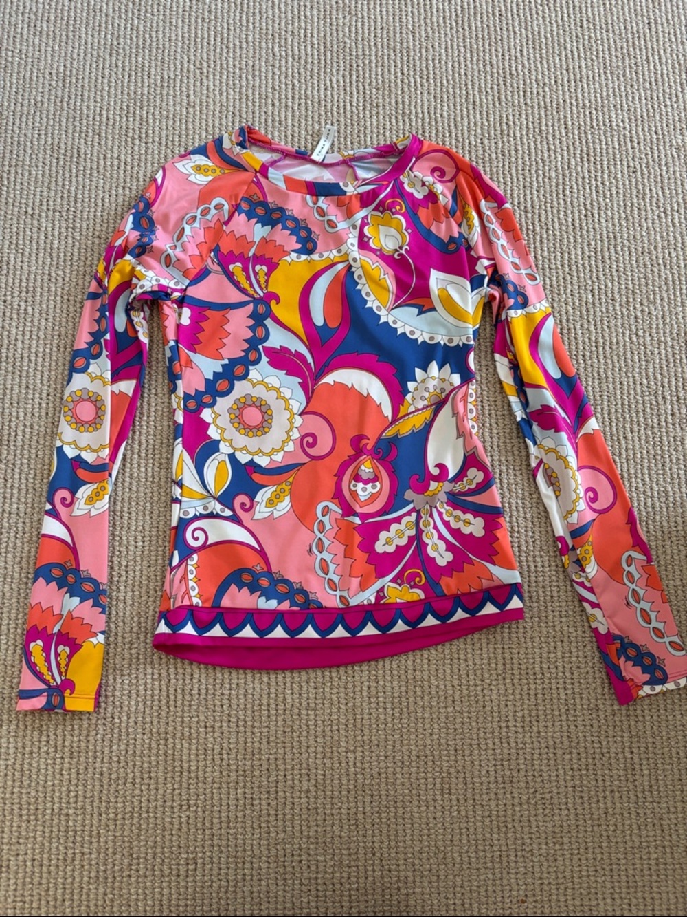Trina Turk Multicolor Paisley Long Sleeve Swim Top